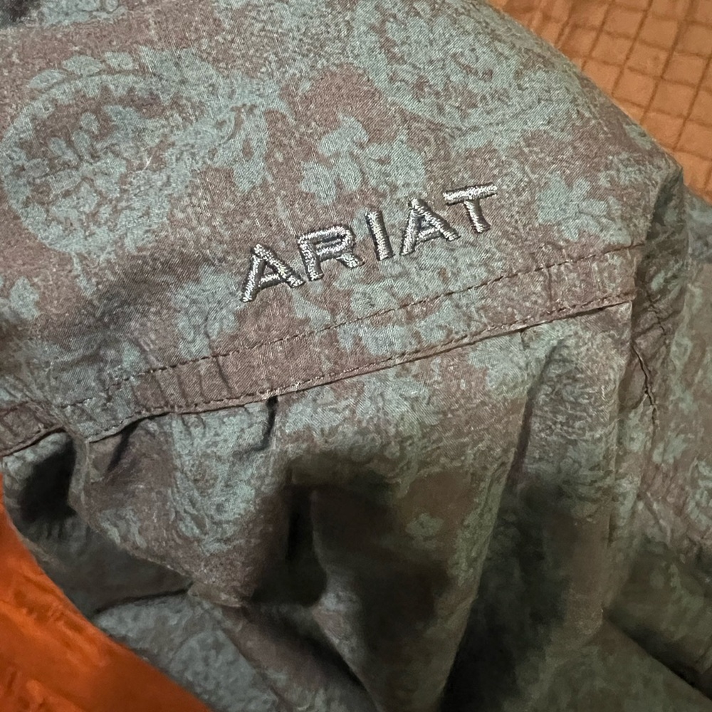 Ariat Men's Teal Casual Button Down Shirt - Picture 3 of 3